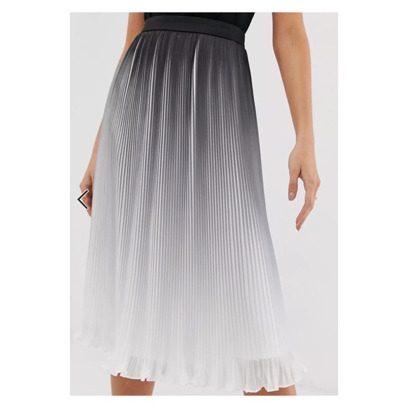 Asos Chi Chi London Ombré Pleated Midi Skirt 0-2 XS - Picture 4 of 13